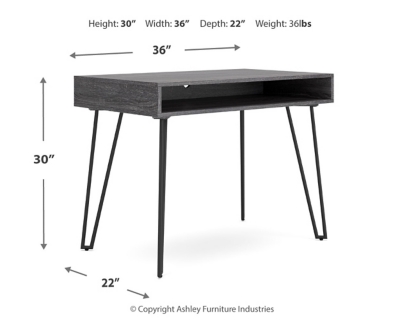 Strumford Home Office Desk, Charcoal/Black, large