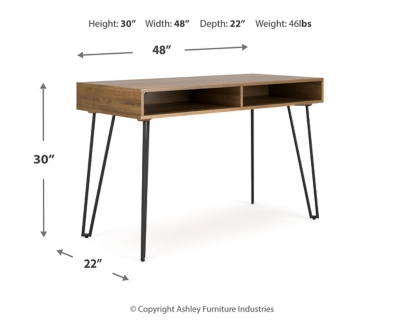 Strumford Home Office Desk, Brown/Black, large