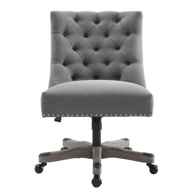 Dark grey best sale velvet office chair