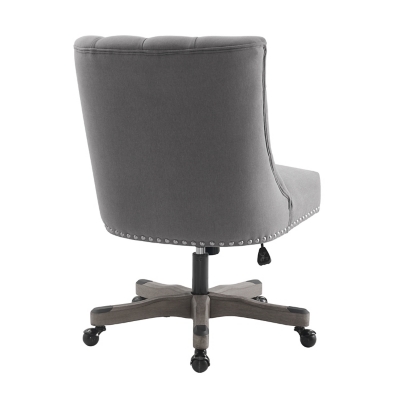 Dark grey velvet online office chair