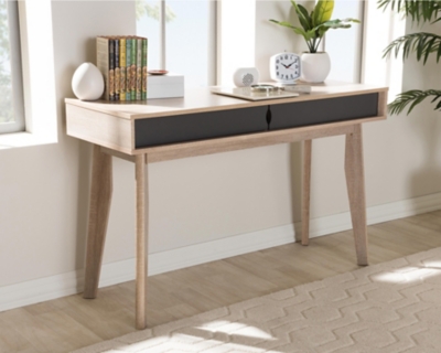 Fella Study Desk, Gray/Light Brown