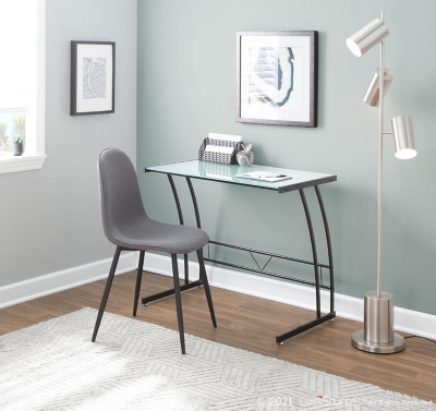 Home Office Desk, Black/White