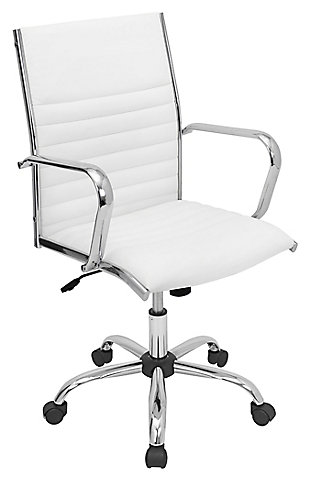 Upholstered Swivel Home Office Chair, , large