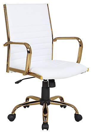 Upholstered Swivel Home Office Chair, , rollover