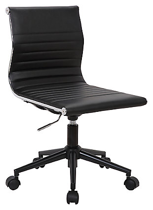 Adjustable Faux Leather Home Office Chair, , large