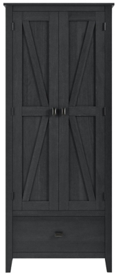 Rustic 30" Wide Storage Cabinet, Black, large