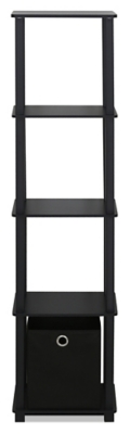 Five Shelf Home Office Bookcase with Bin, , large