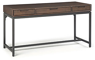 Simpli Home Banting 60" Desk, Walnut Brown, large
