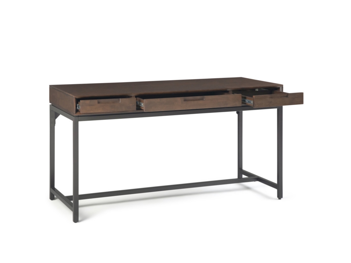Simpli Home Banting 60" Desk, Walnut Brown, large