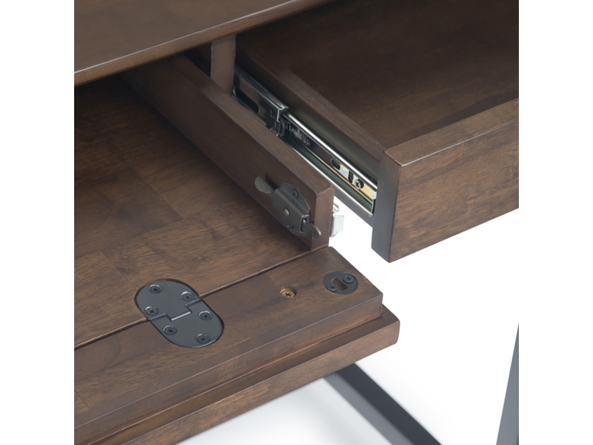 Simpli Home Banting 60" Desk, Walnut Brown, large