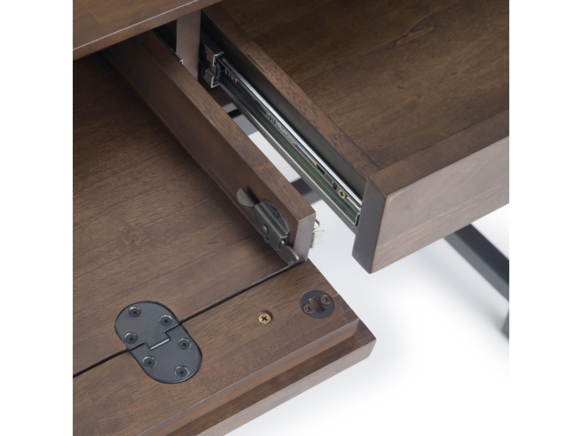 Simpli Home Banting 72" Desk, Walnut Brown, large