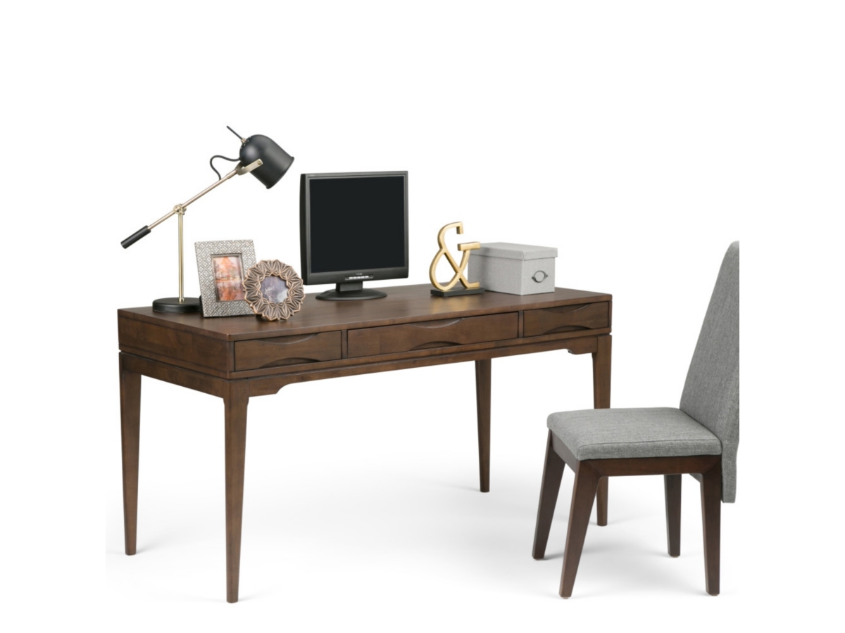 Writing Desk with Keyboard Tray, Walnut Brown, large