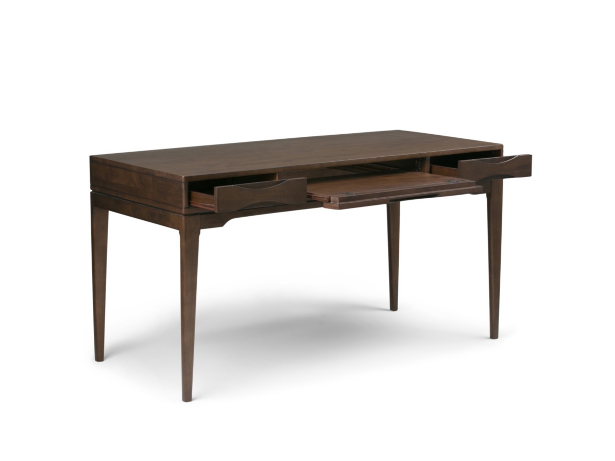 Writing Desk with Keyboard Tray, Walnut Brown, large