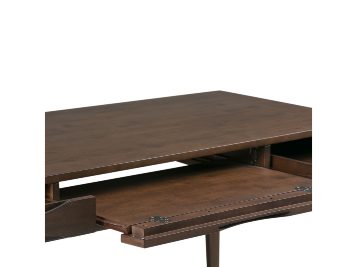 Writing Desk with Keyboard Tray, Walnut Brown, large