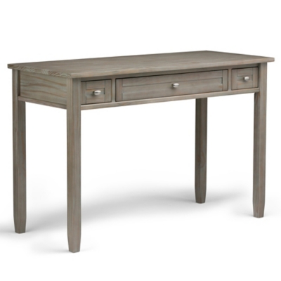 Writing Desk with Pull-Out Keyboard Tray, Distressed Gray, large