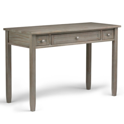 Writing Desk with Pull-Out Keyboard Tray, Distressed Gray, rollover
