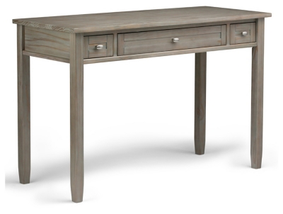Writing Desk with Pull-Out Keyboard Tray, Distressed Gray, large