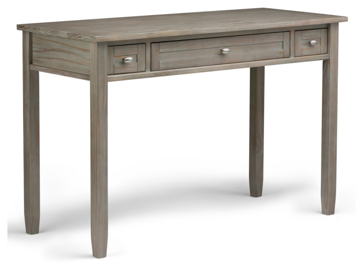 Writing Desk with Pull-Out Keyboard Tray, Distressed Gray, large