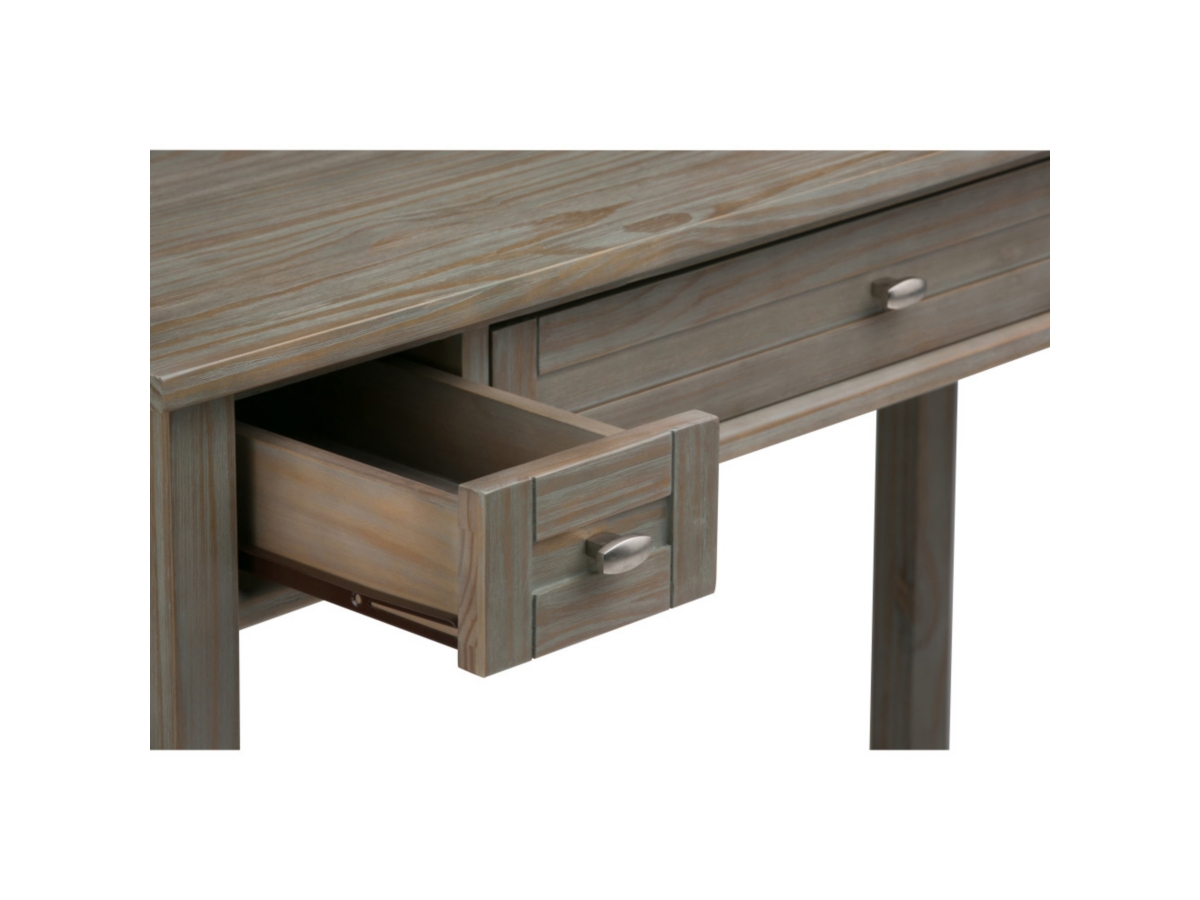 Writing Desk with Pull-Out Keyboard Tray, Distressed Gray, large