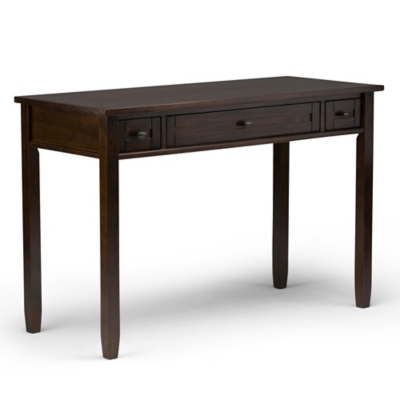 Writing Desk with Pull-Out Keyboard Tray, Tobacco Brown, large