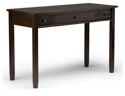 Writing Desk with Pull-Out Keyboard Tray, Tobacco Brown, large