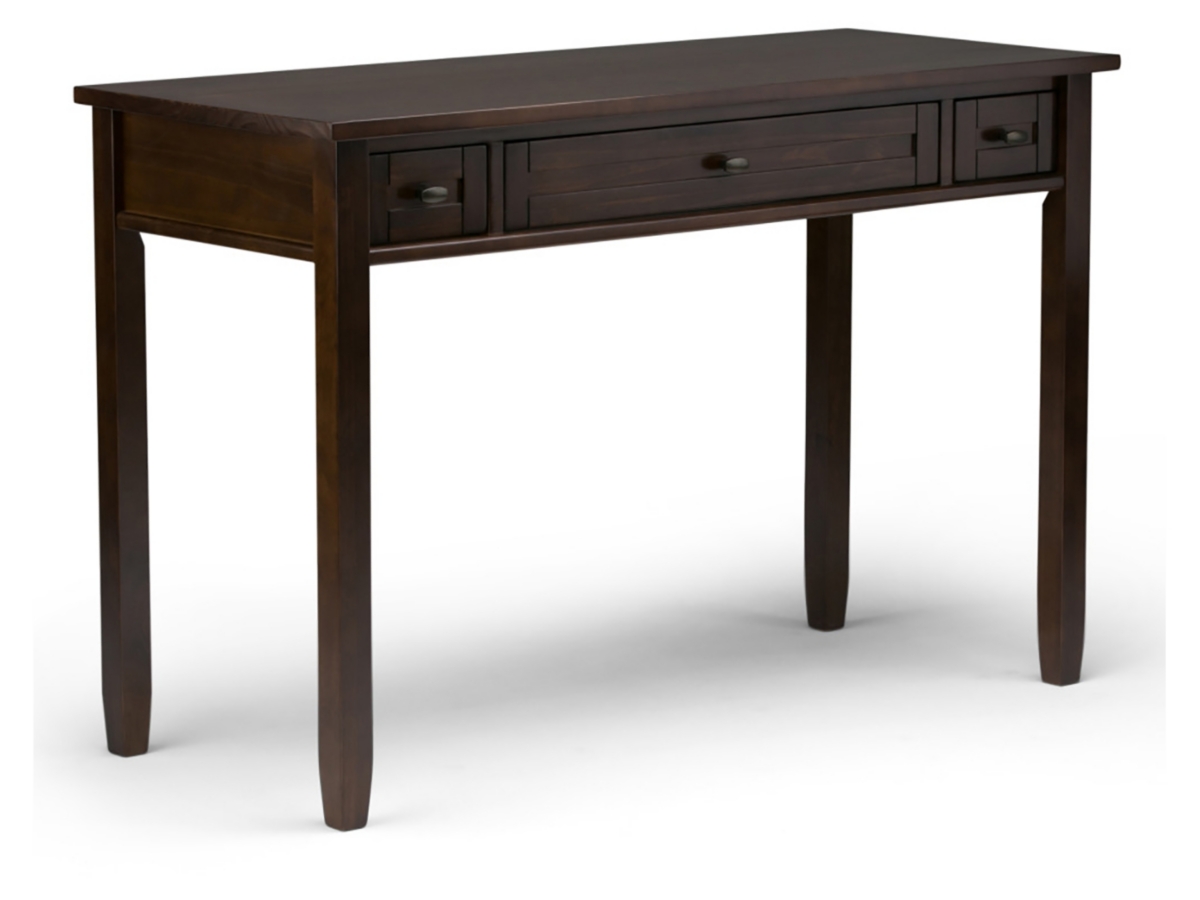 Writing Desk with Pull-Out Keyboard Tray, Tobacco Brown, large