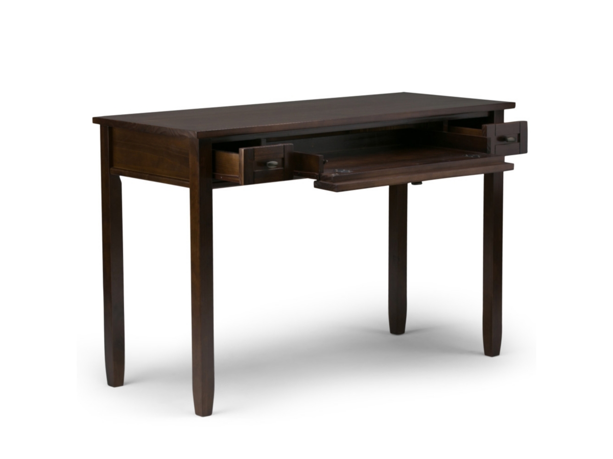 Writing Desk with Pull-Out Keyboard Tray, Tobacco Brown, large