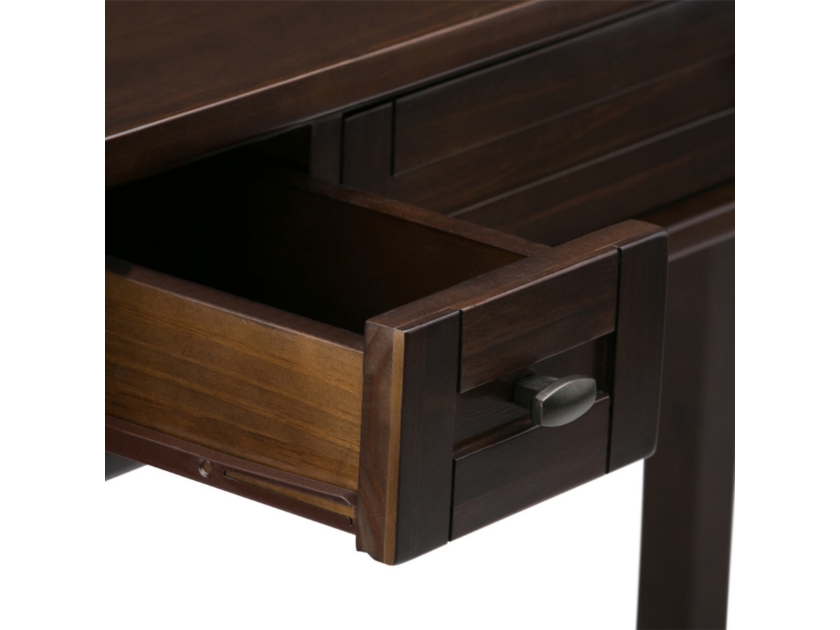 Writing Desk with Pull-Out Keyboard Tray, Tobacco Brown, large