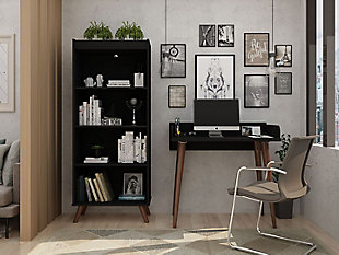 Hampton 2-Piece Home Basic Office Set, Black, rollover
