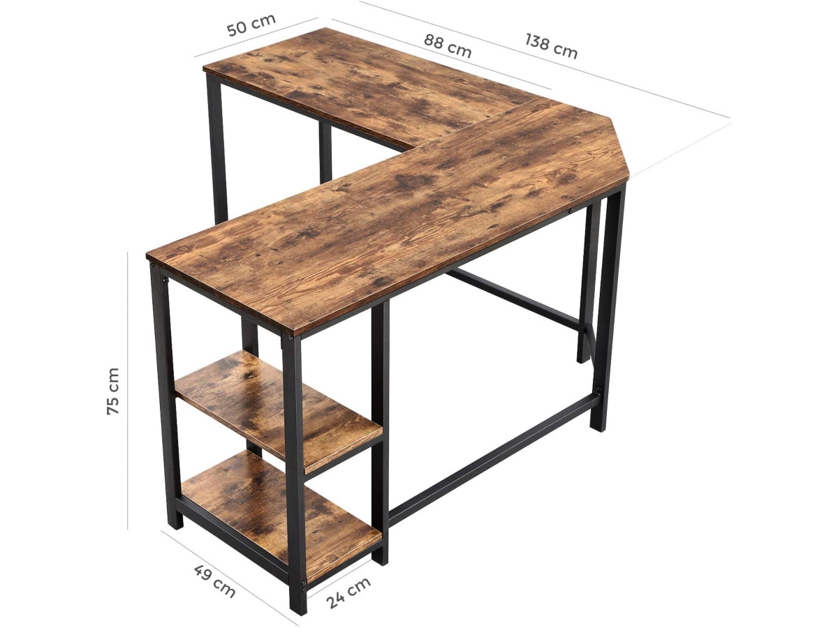 Industrial L Shaped Computer Desk