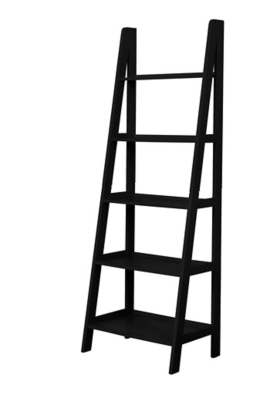 Linon Falan Ladder Bookshelf, Black, large