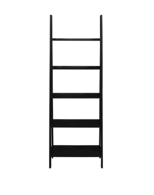 Linon Falan Ladder Bookshelf, Black, large