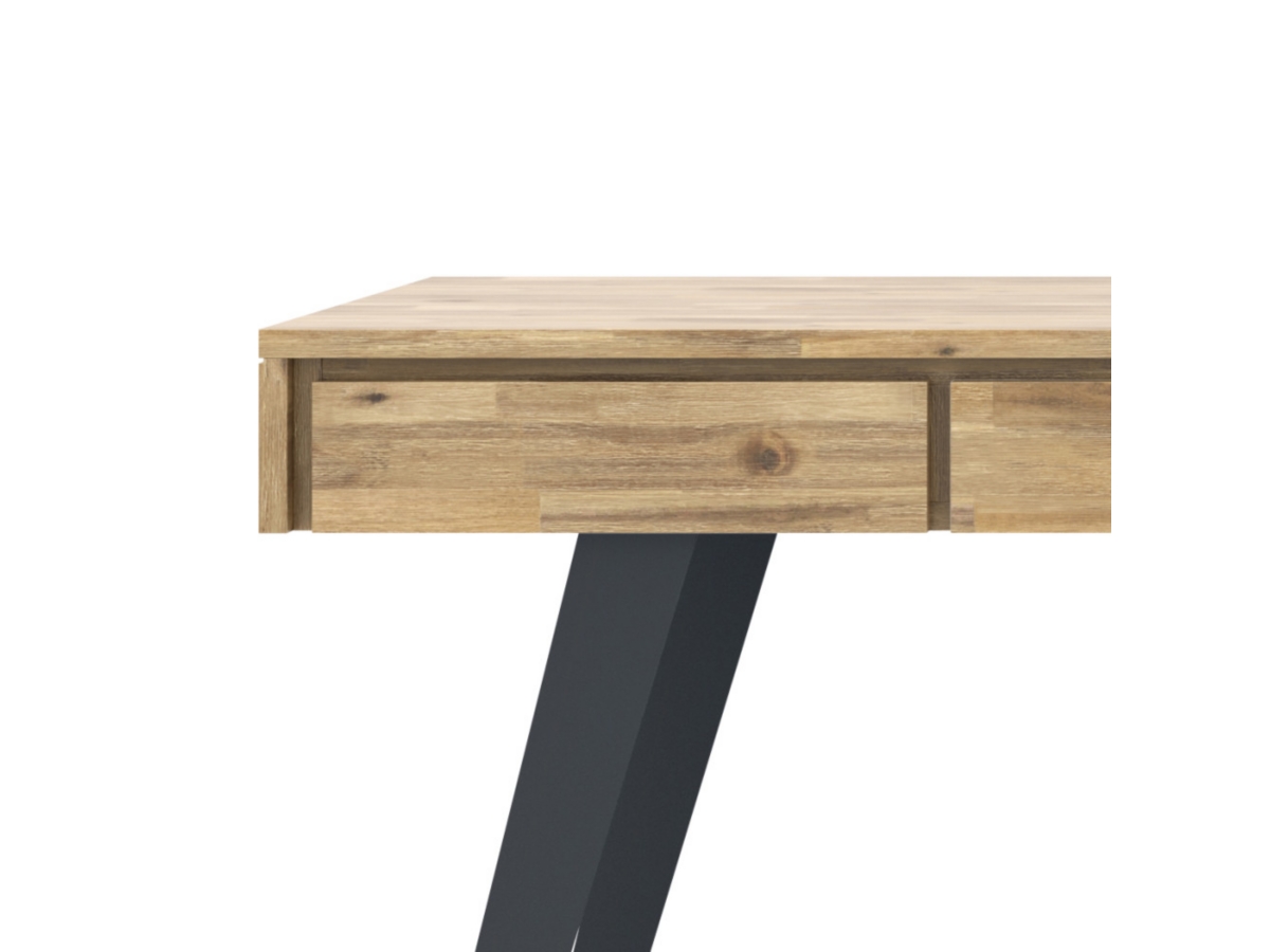 Simpli Home Lowry Industrial 54" Desk, Distressed Golden Wheat, large