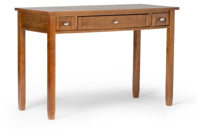 Simpli Home Warm Shaker Rustic 48" Writing Desk, Light Golden Brown, large