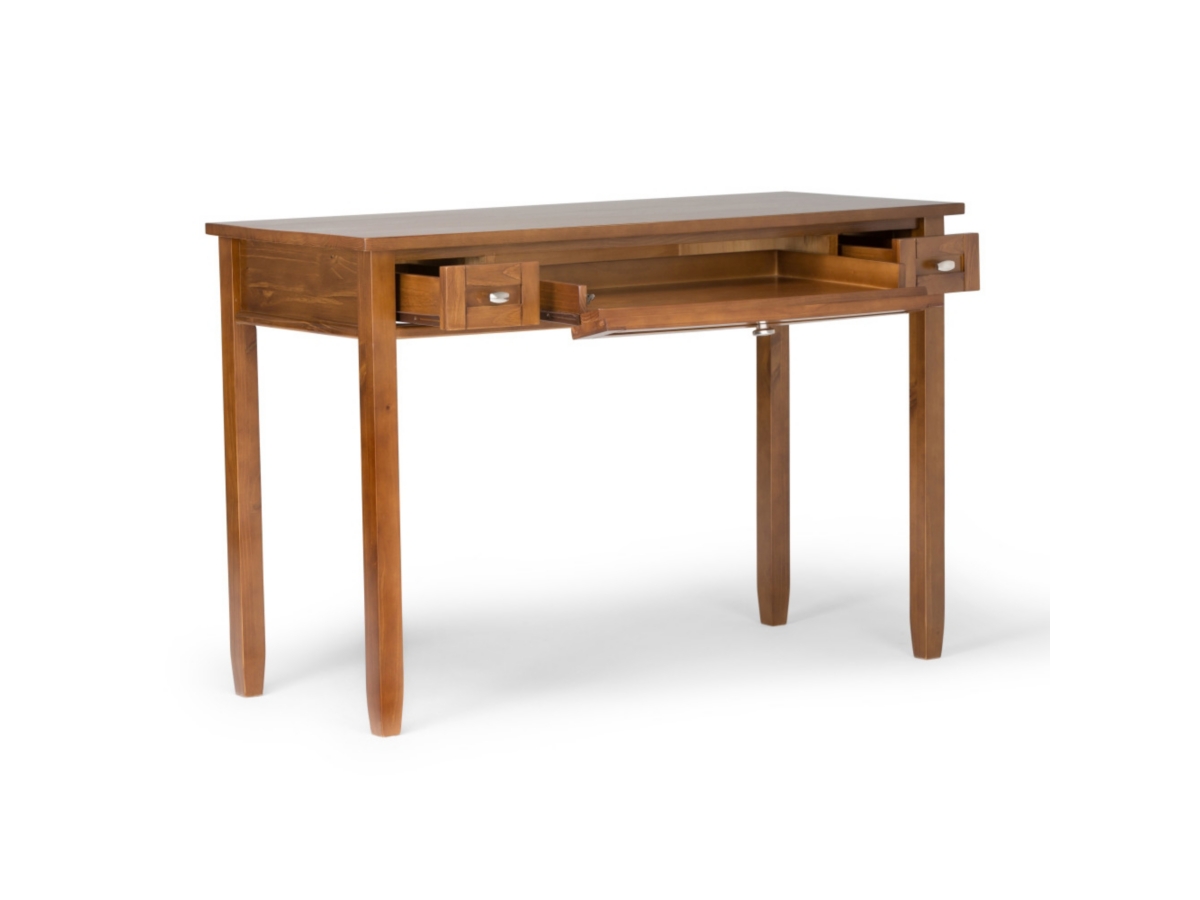 Simpli Home Warm Shaker Rustic 48" Writing Desk, Light Golden Brown, large