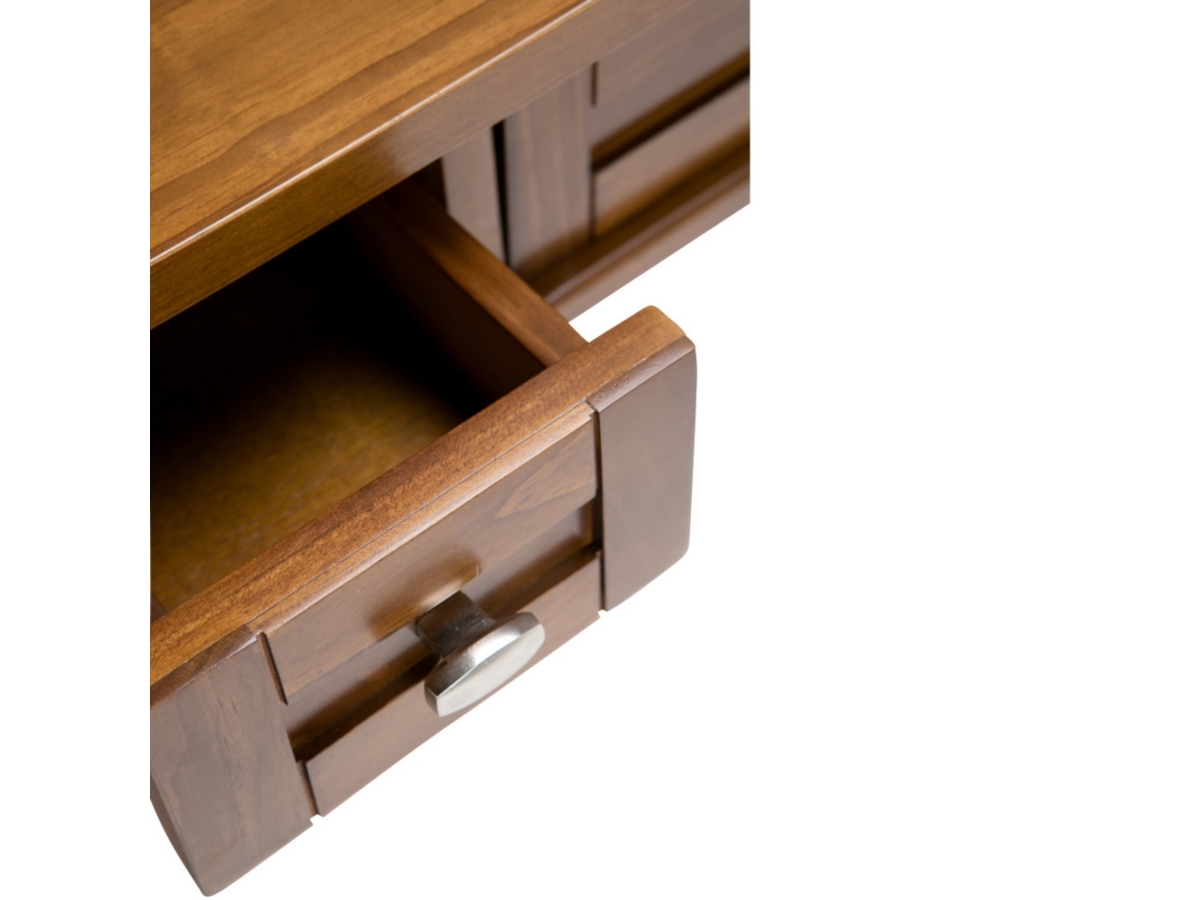 Simpli Home Warm Shaker Rustic 48" Writing Desk, Light Golden Brown, large