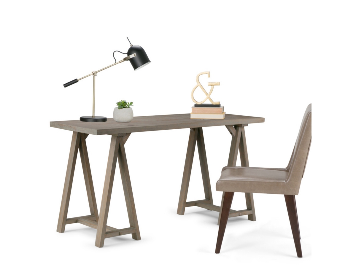 Sawhorse SOLID WOOD Modern Industrial 56 inch Wide Writing