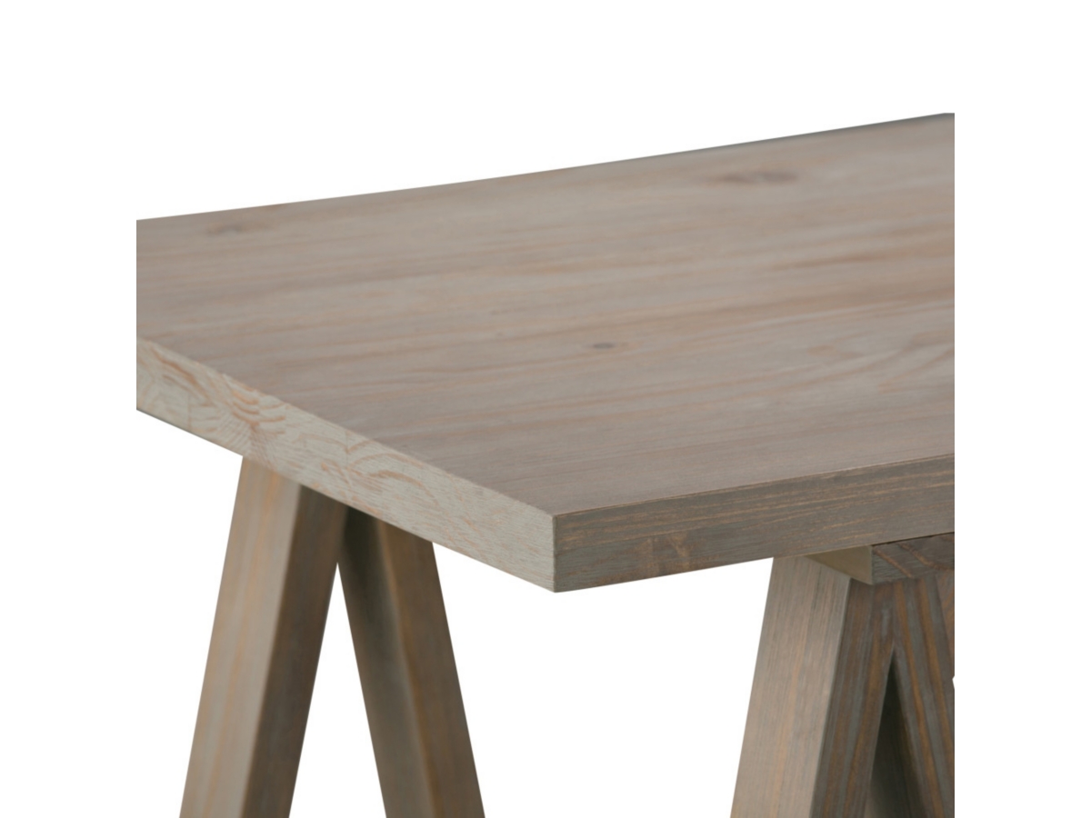 Sawhorse SOLID WOOD Modern Industrial 56 inch Wide Writing