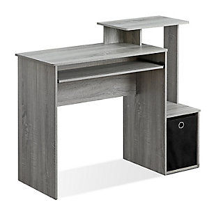 Defined by its clean-lined silhouette and compact footprint, this multipurpose home office computer desk is an ideal workstation for any task. Designed to fit in your space, your style and your budget, this desk is an inspired choice for an ultra-modern look. The slide-out keyboard tray helps keep your desktop clear and ready for a hard day's workload.COMPACT STYLISH DESIGN: Compact size computer desk with side shelves suitable for small rooms. | QUALITY MATERIAL: Manufactured from high quality durable composite wood and plastic tubes. | HOME OFFICE ESSENTIAL: Comes with keyboard tray and non-woven bin for storage. | FURINNO FITS: Fits in your space, fits on your budget. | PRODUCT DIMENSION: 39.4(W)x34.1(H)x15.8(D) inches. DESK TOP DIMENSION: 29.6(W)x28.5(H)x15.8(D) inches.