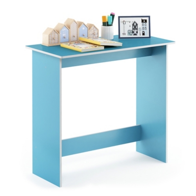 Furinno Simplistic 35" Home Office Desk, Blue, large