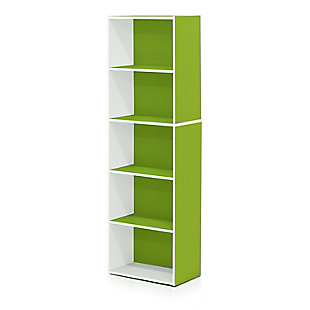 Luder 5-Tier Reversible Color Open Shelf Bookcase, , large