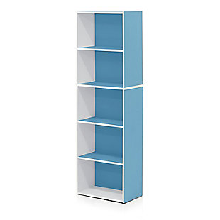 Luder 5-Tier Reversible Color Open Shelf Bookcase, , large