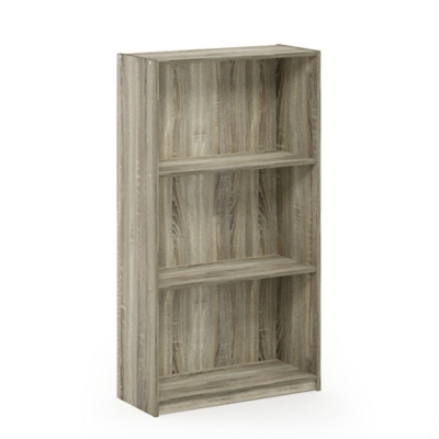 Basic 3-Tier Bookcase Storage Shelves, Beige, large
