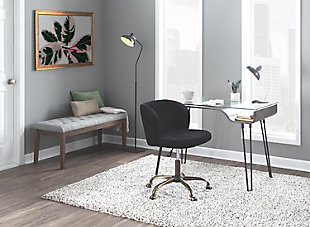 LumiSource Fran Task Chair, Black, rollover