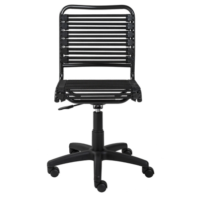 Euro Style Allison Bungie Flat Low Back Office Chair, Black, large