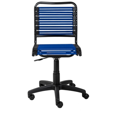 Euro Style Allison Bungie Flat Low Back Office Chair, Blue, large