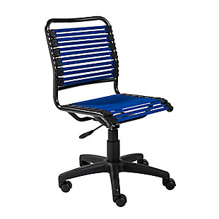 Euro Style Allison Bungie Flat Low Back Office Chair, Blue, large