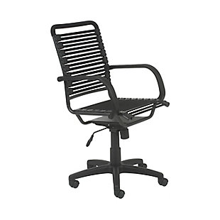 Euro Style Bungie Flat High Back Office Chair, Black, large