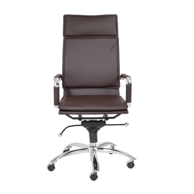 Euro Style Gunar Pro High Back Office Chair, Brown, large