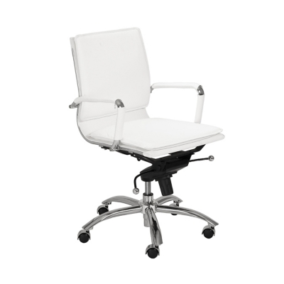 Euro Style Gunar Pro Low Back Office Chair, White, large